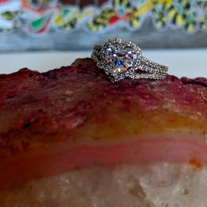 Swarovski Crystal Crushed Ice Heart Ring